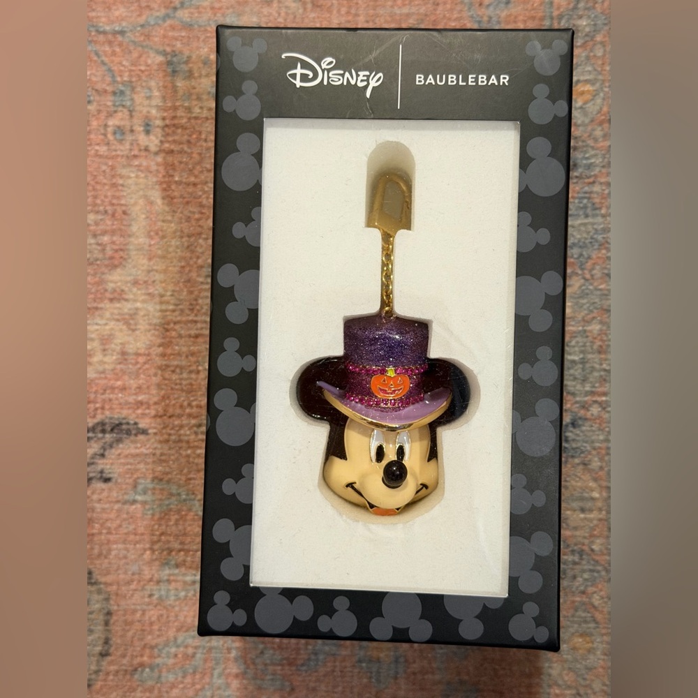 Disney X Baublebar Mickey Mouse 3D Head Halloween Purple Hat Bag Charm/KeyChain - Picture 2 of 10